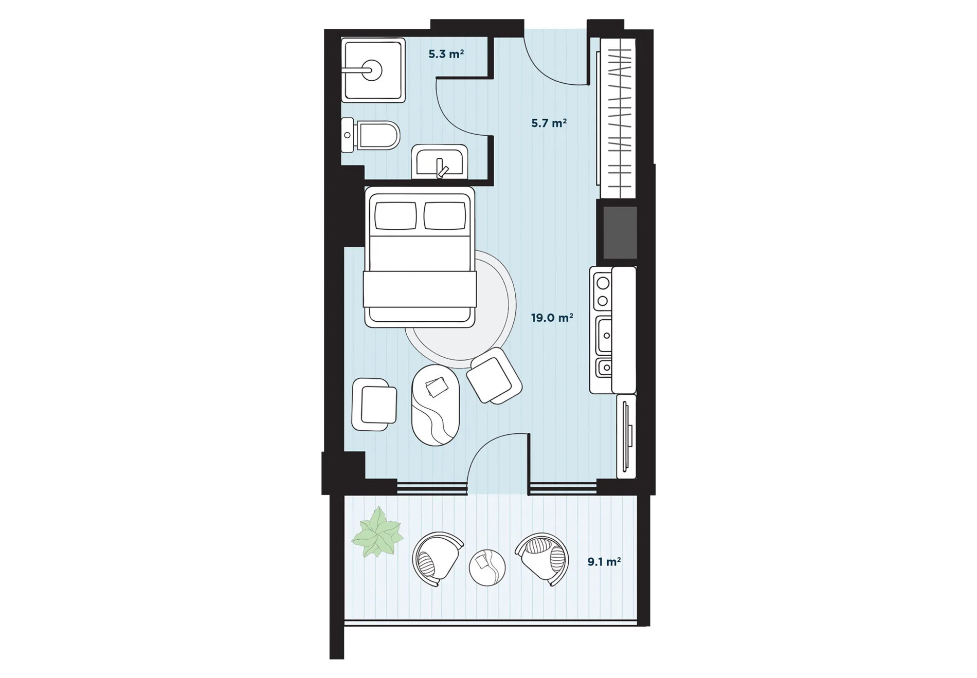 1 room apartment N284