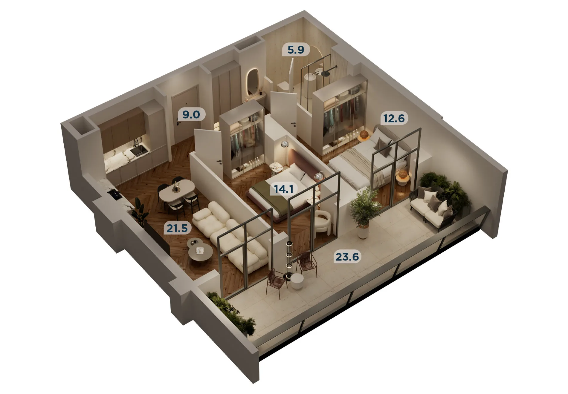 3 комнатная квартира N434