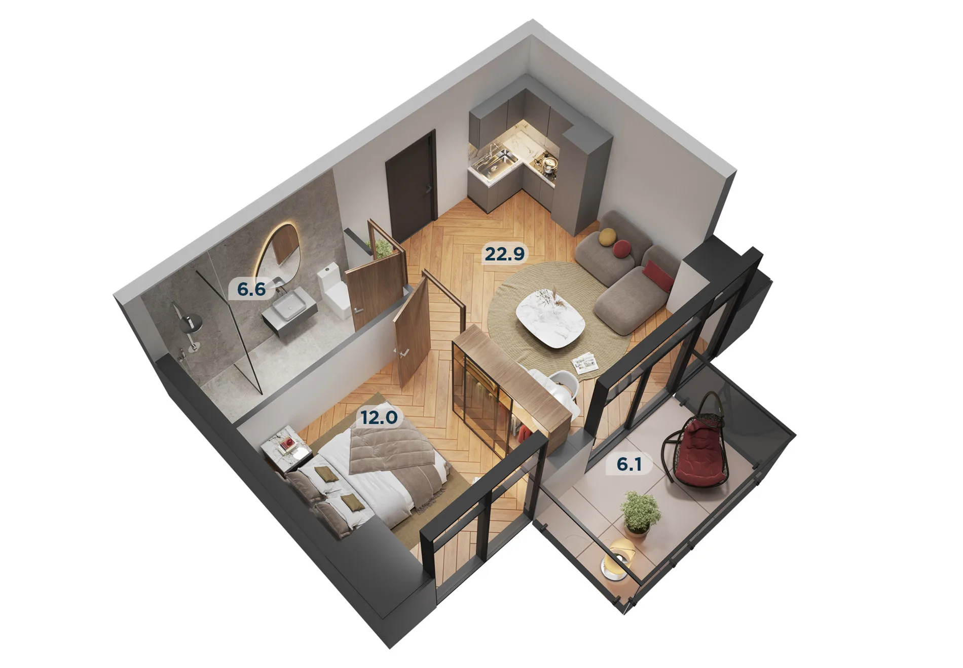 2 комнатная квартира N21