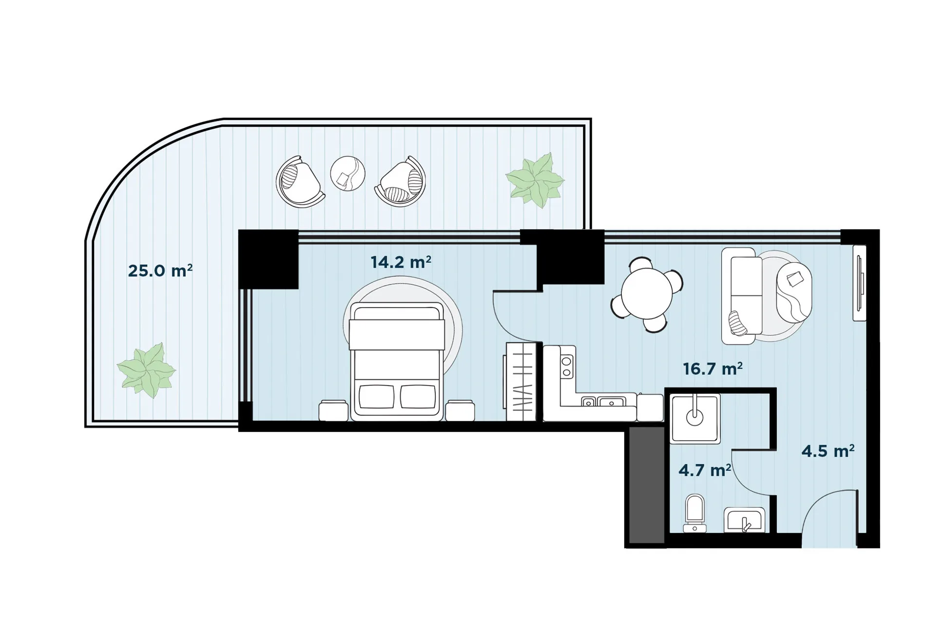 2 комнатная квартира N41