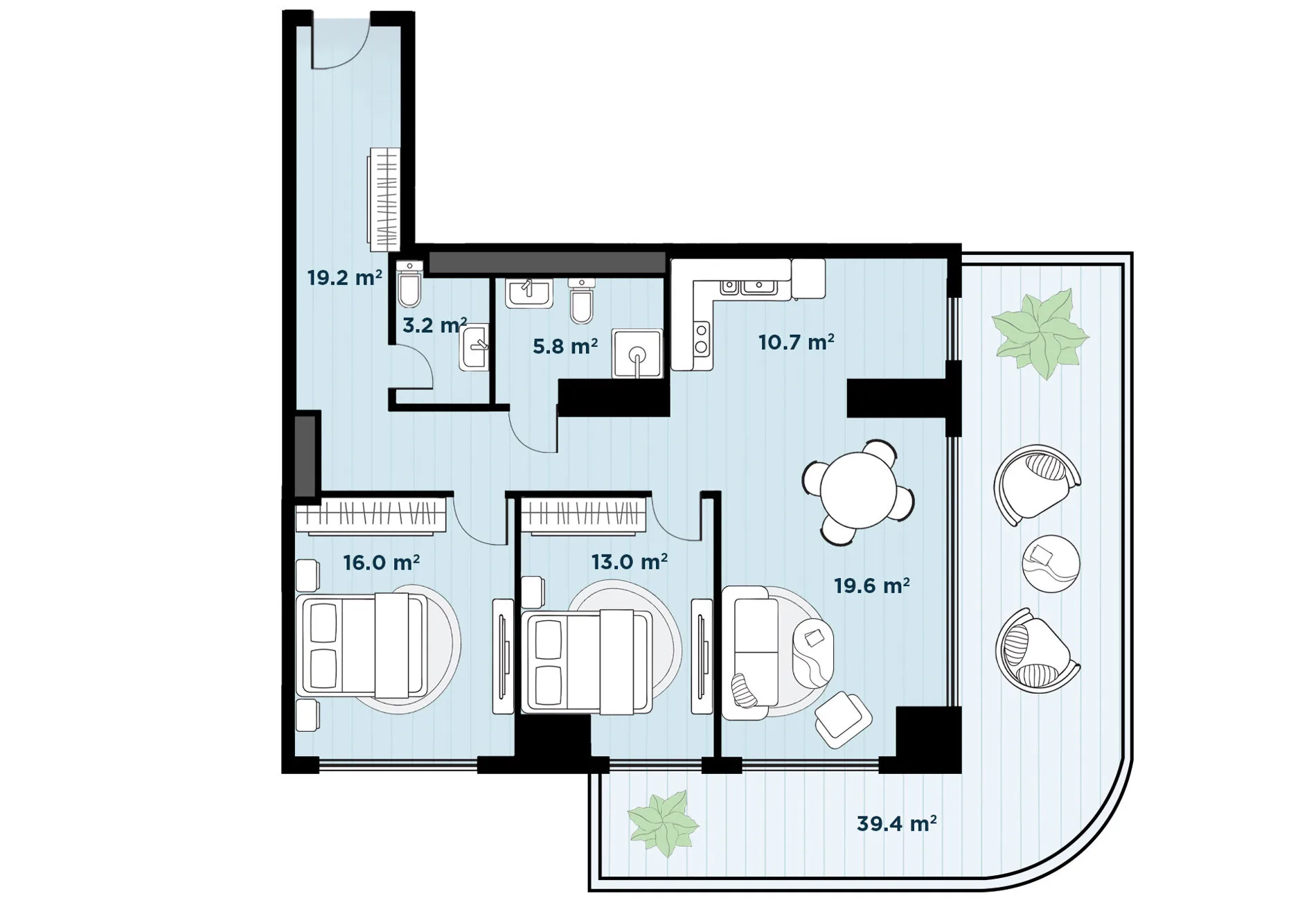 3 комнатная квартира N57