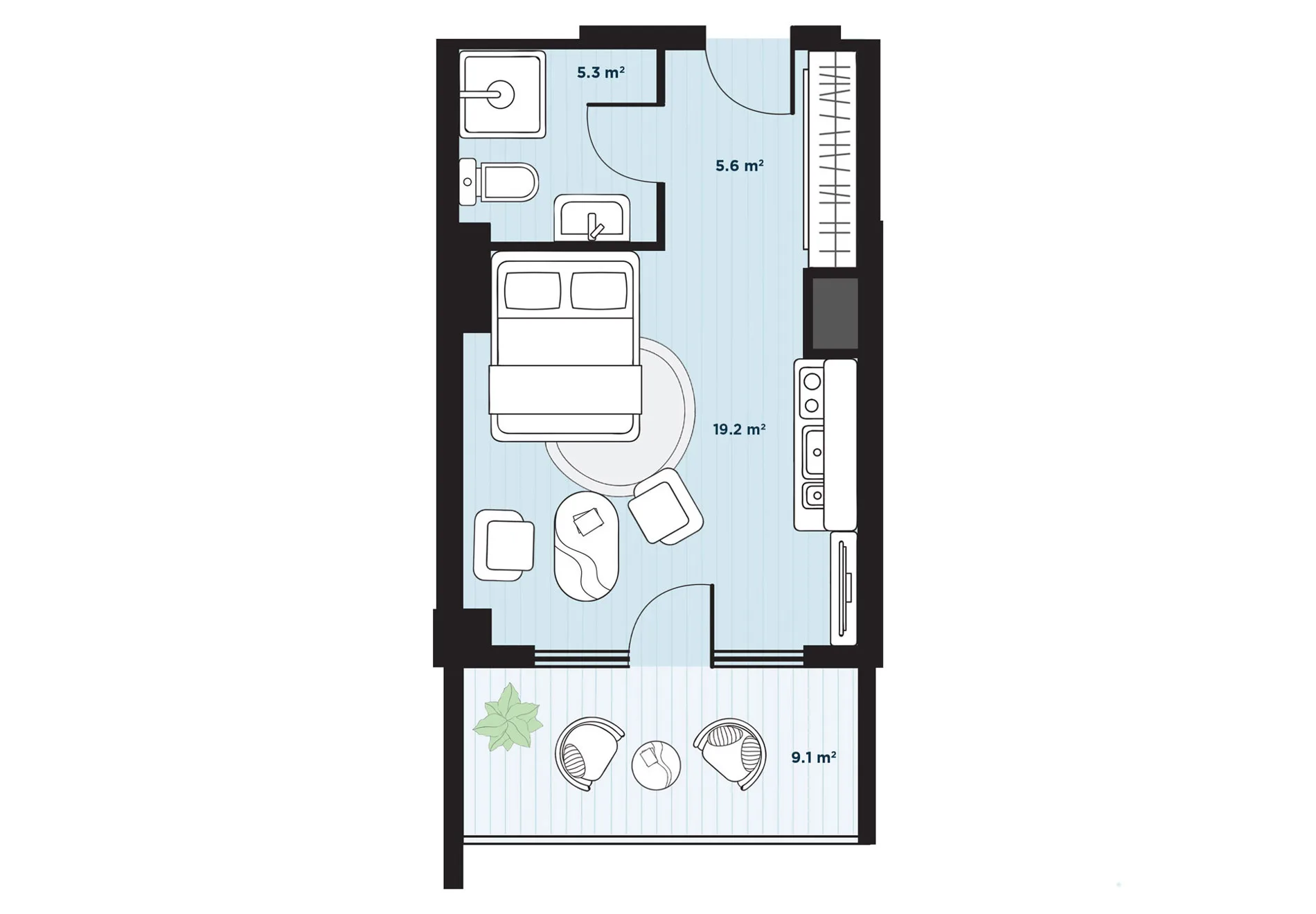 1 room apartment N68