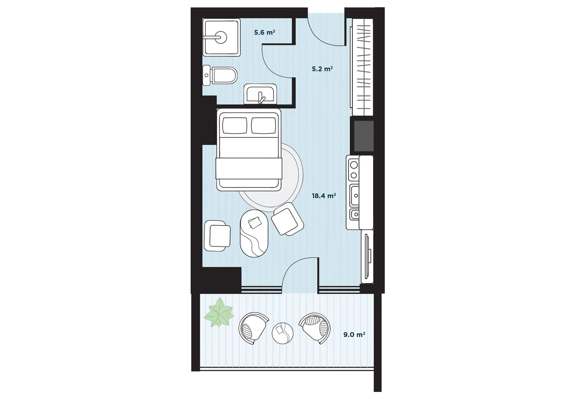 1 room apartment N72