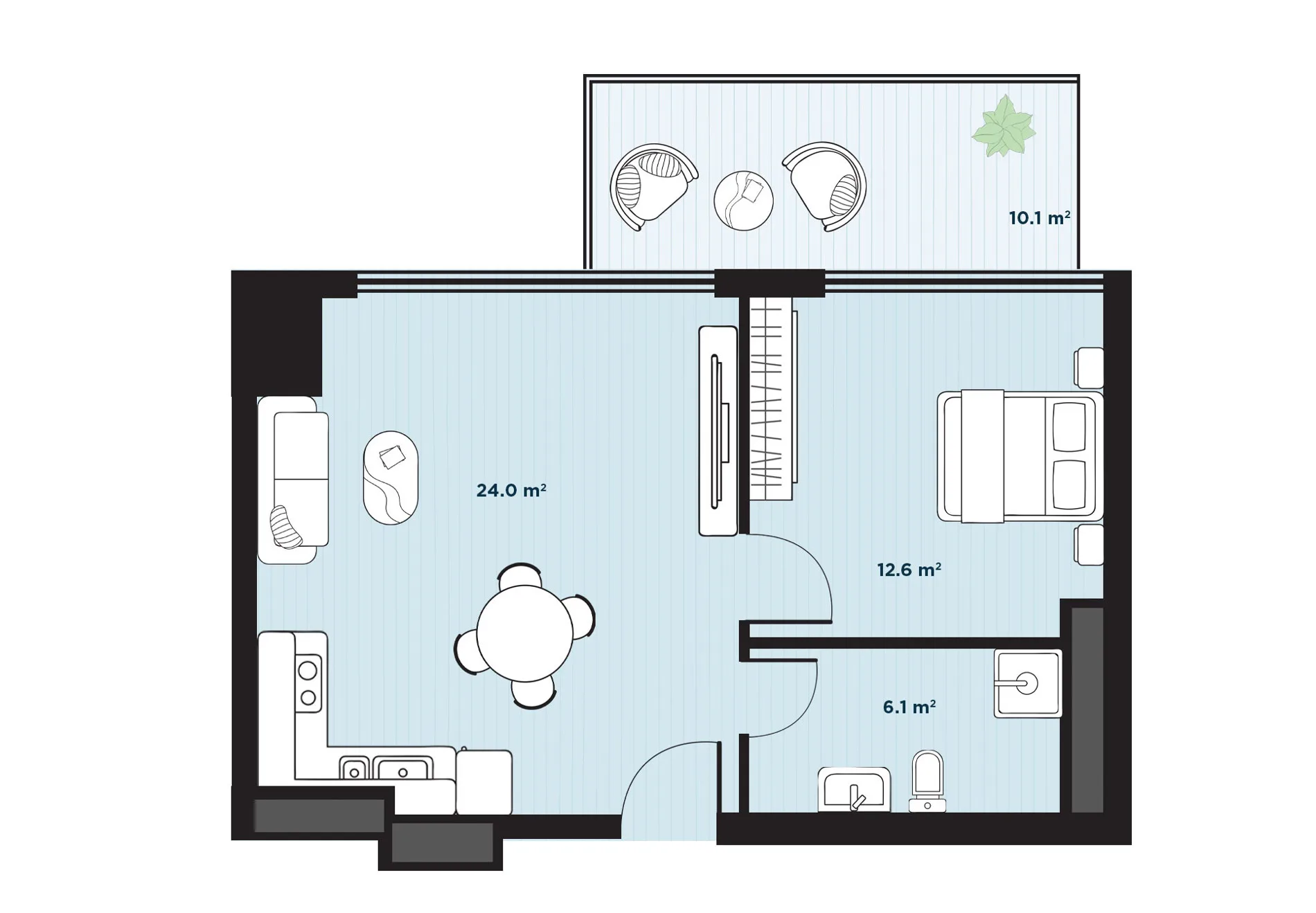 2 комнатная квартира N152