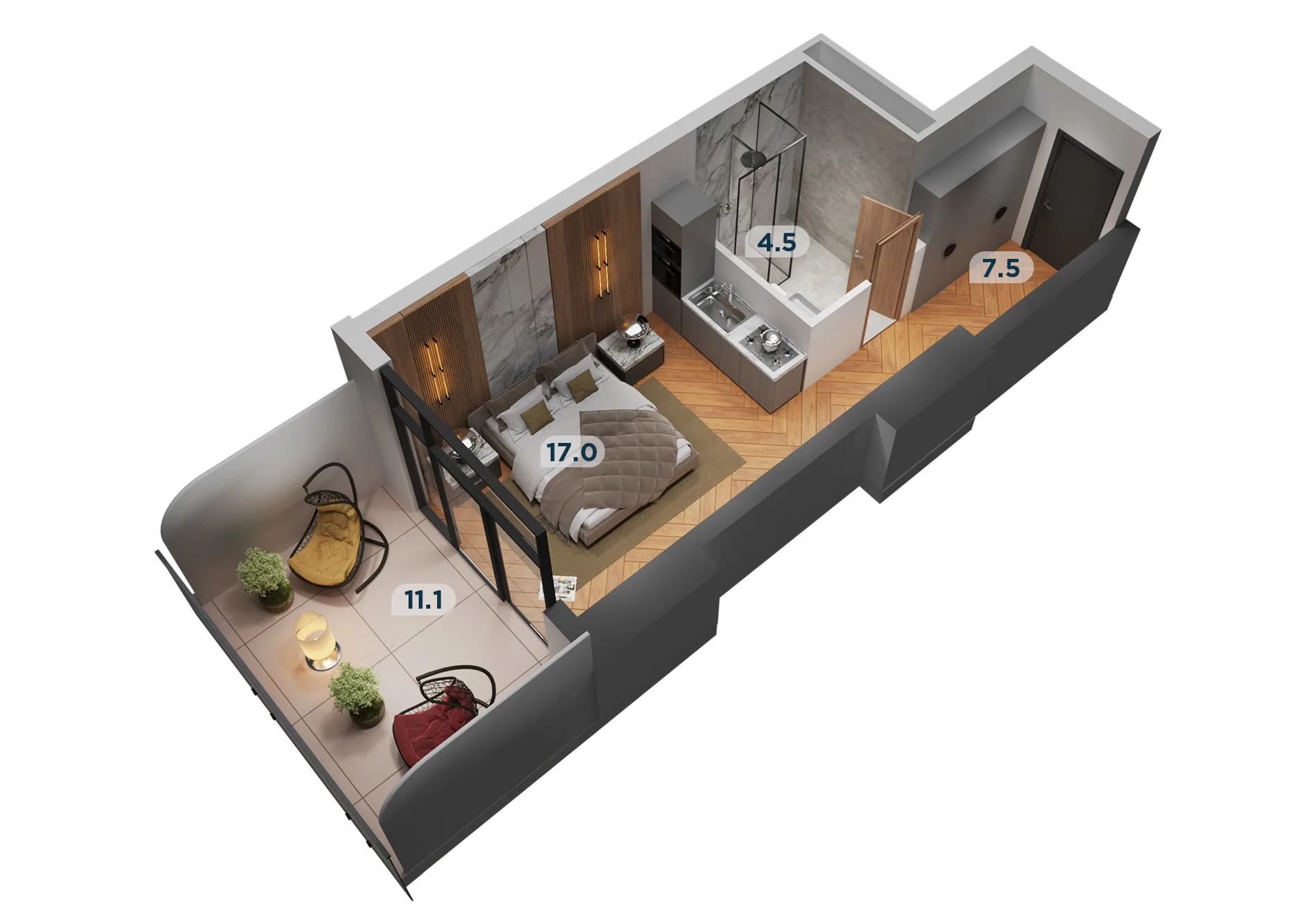 1 room apartment N194
