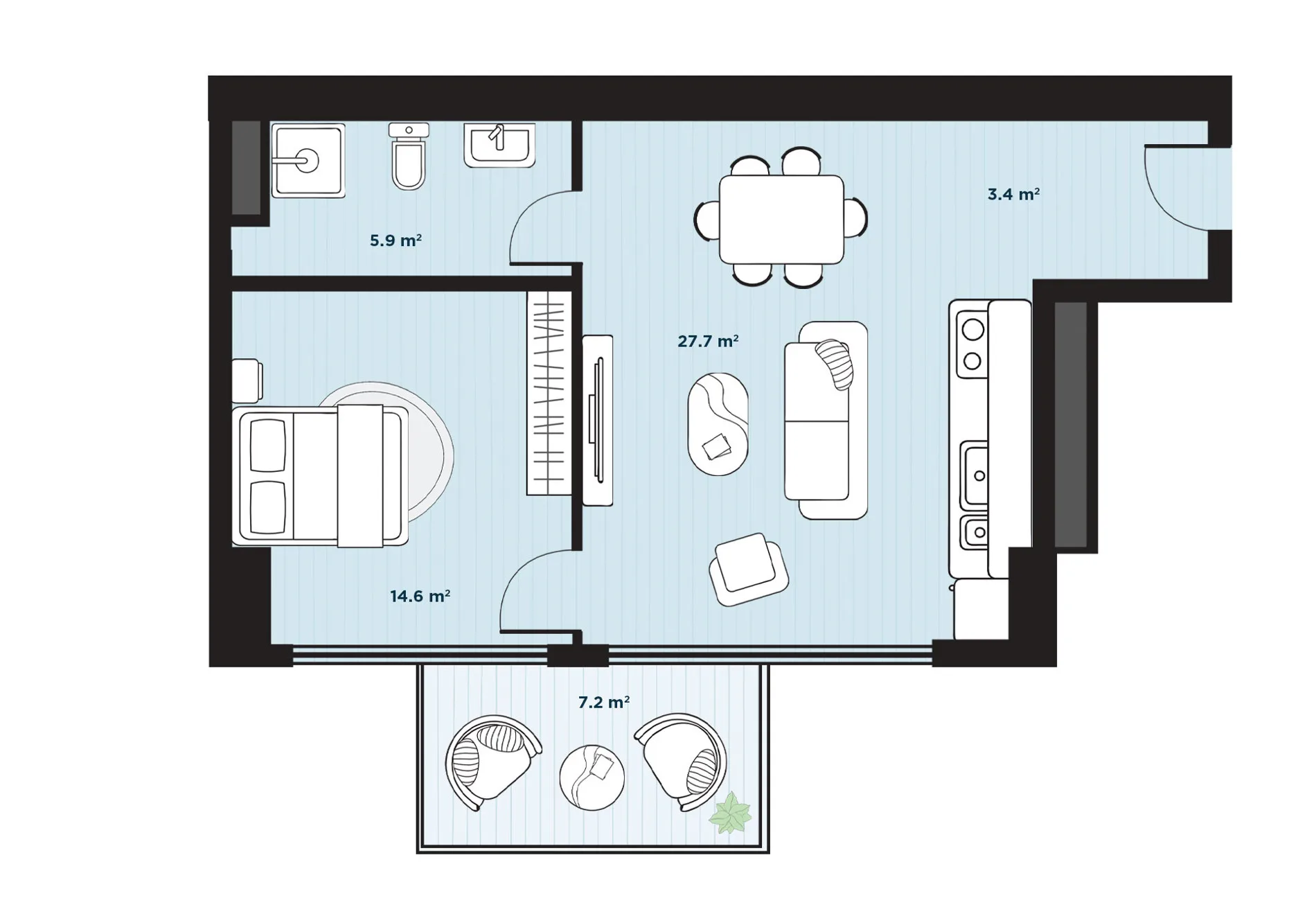 2 room apartment N202