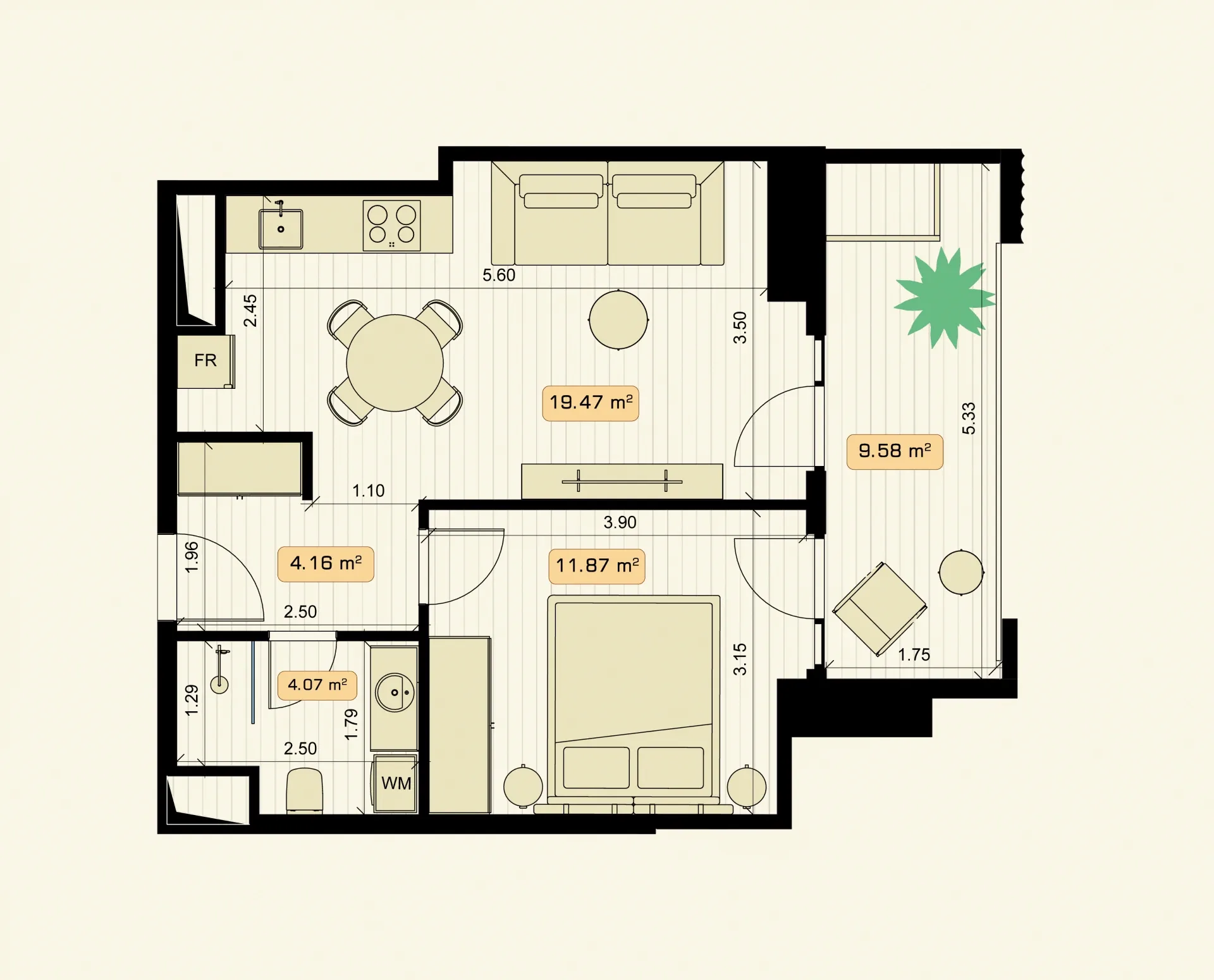 2 room apartment