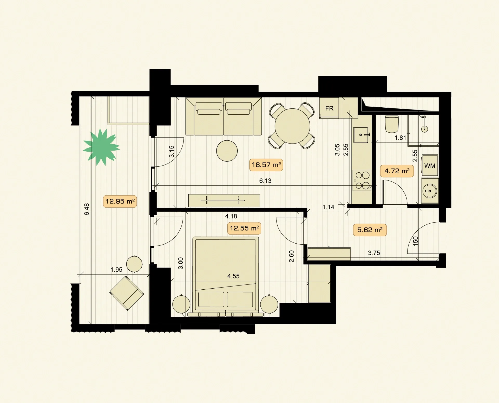 2 room apartment