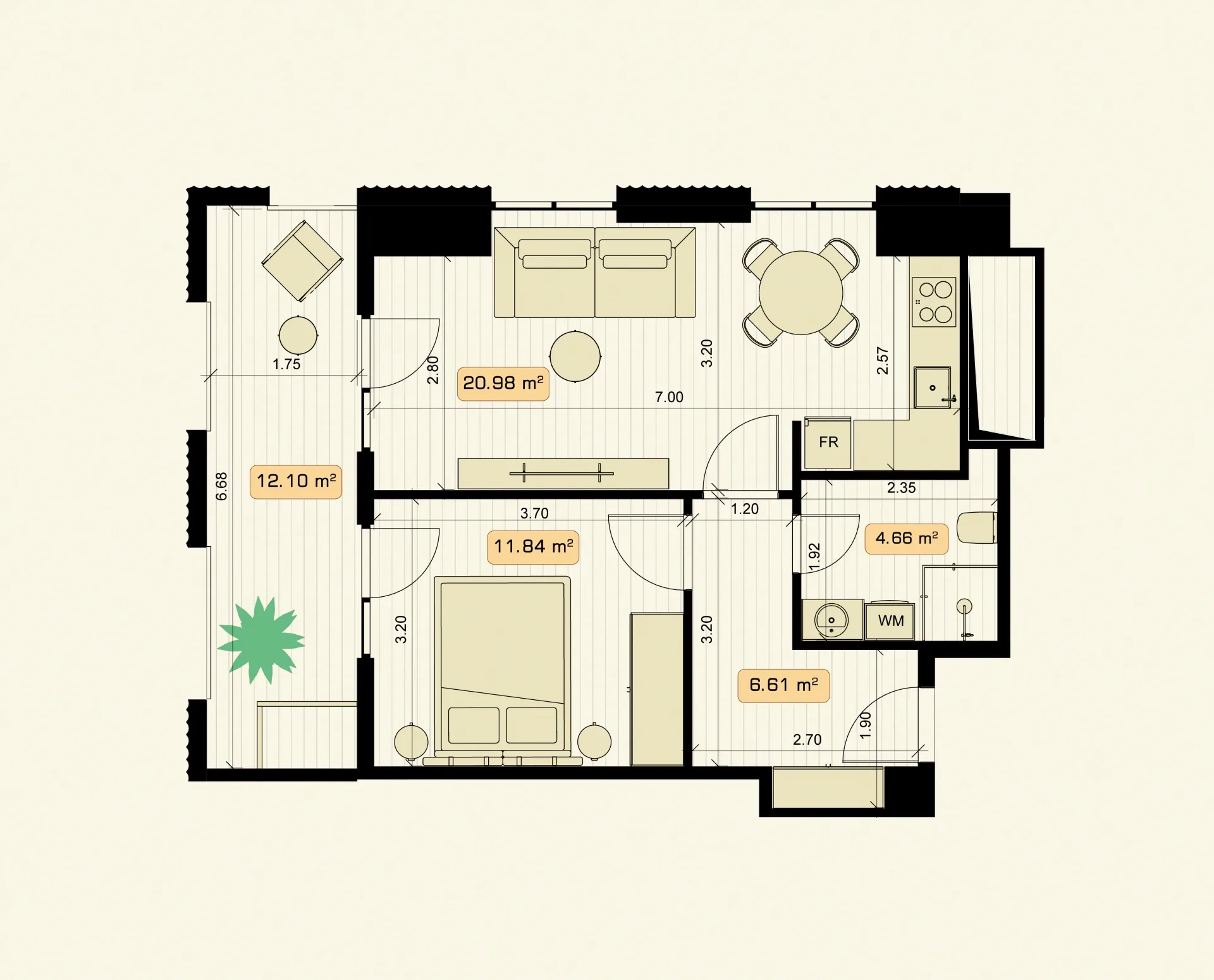 2 room apartment