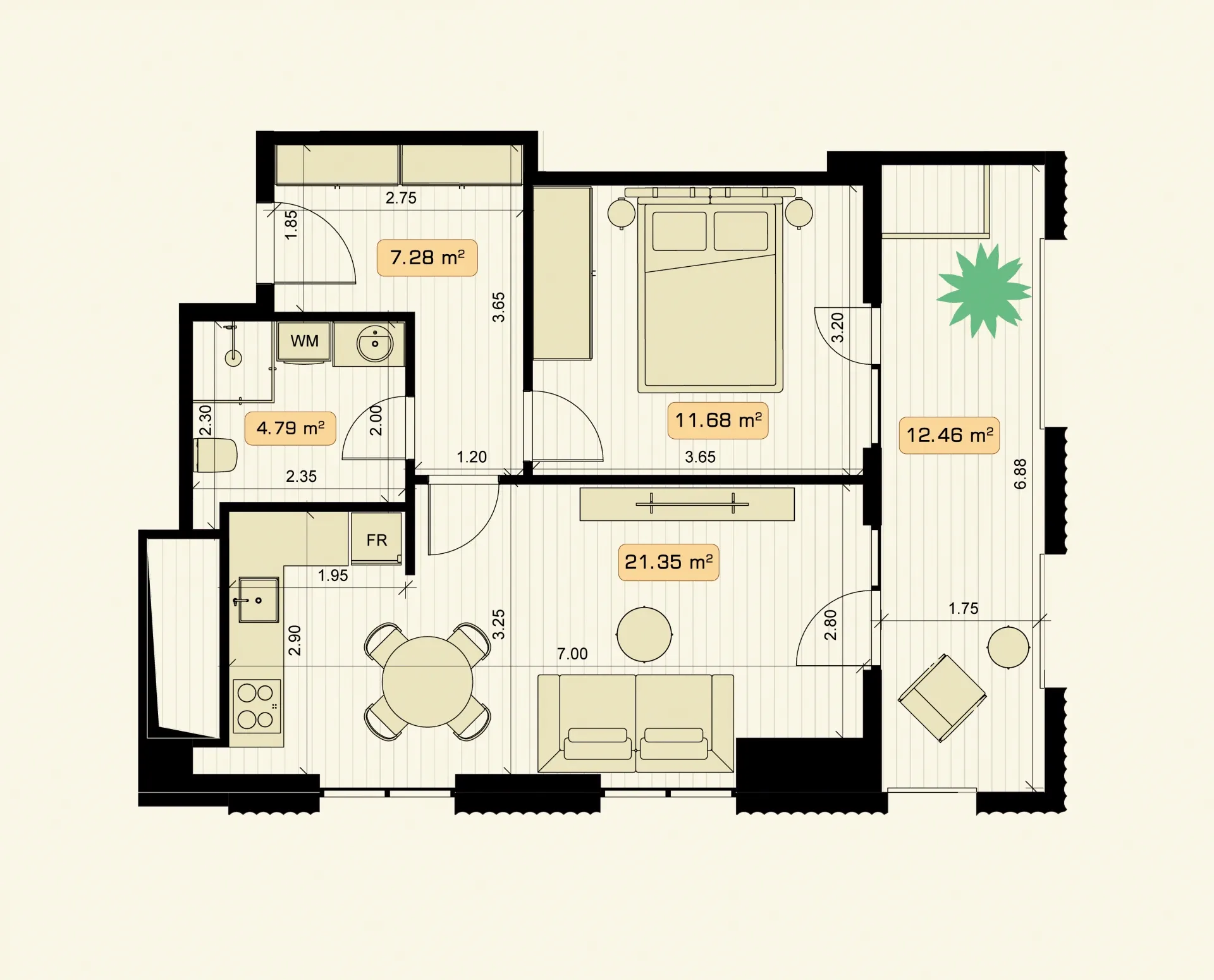 2 room apartment