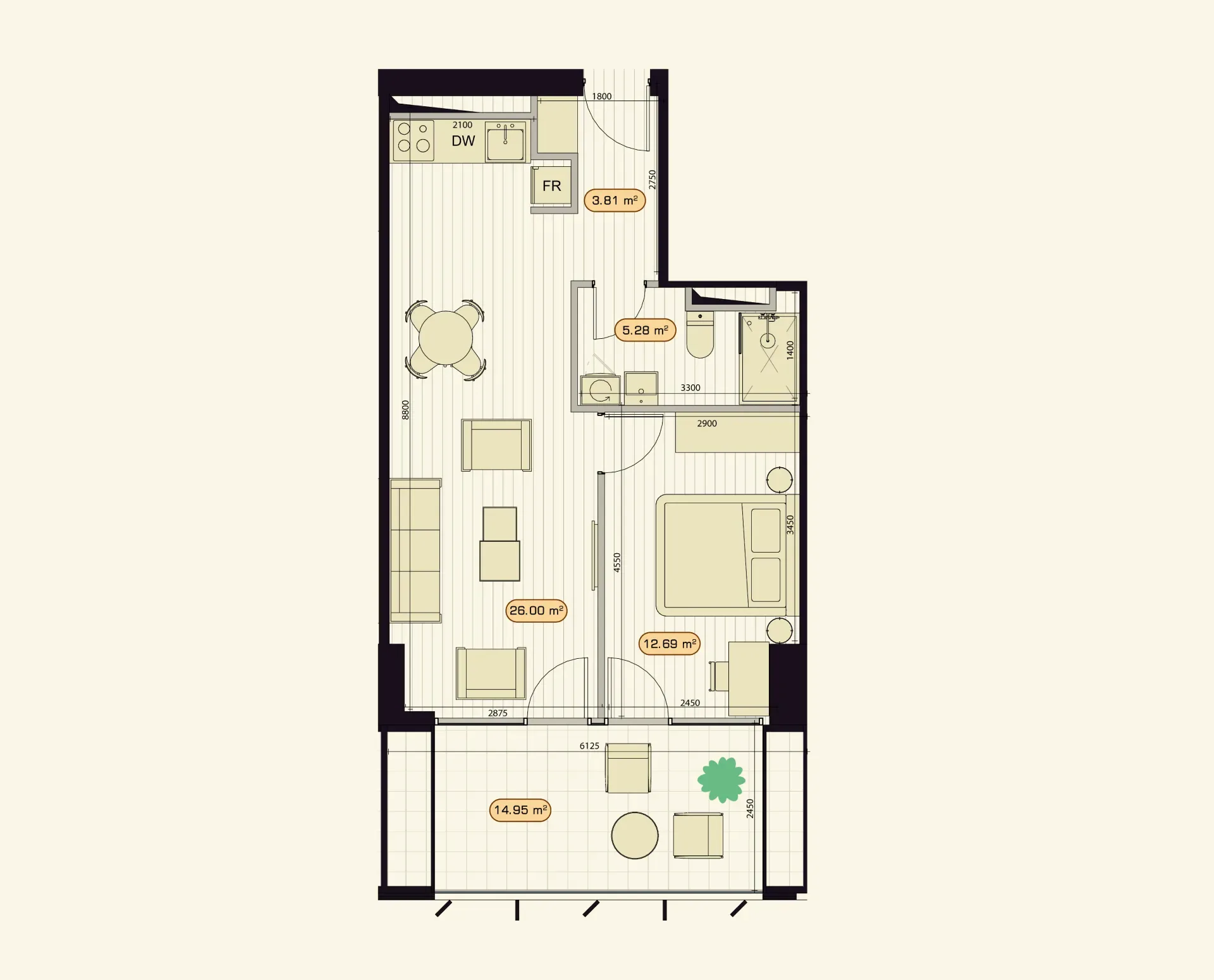 2 room apartment