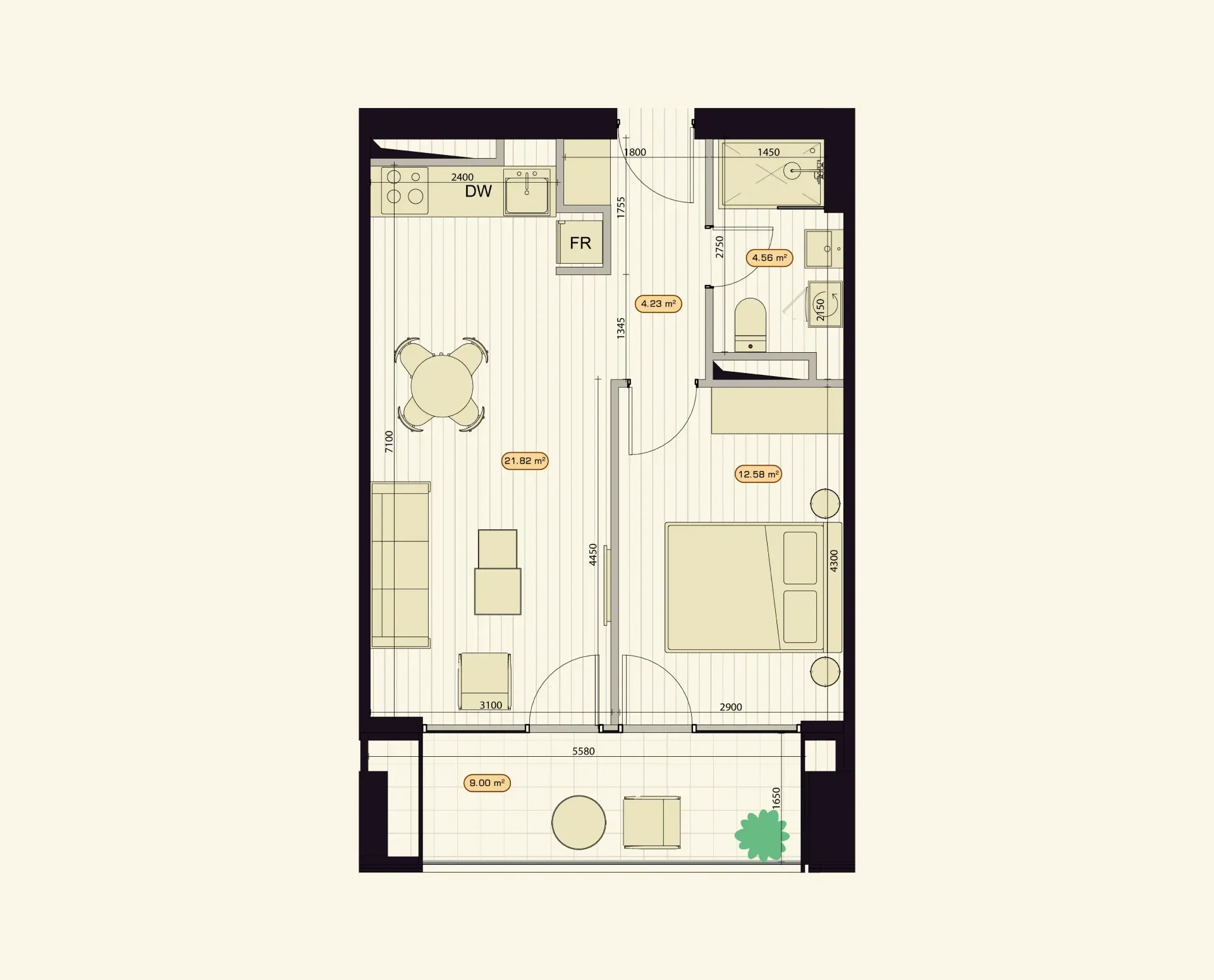 2 room apartment