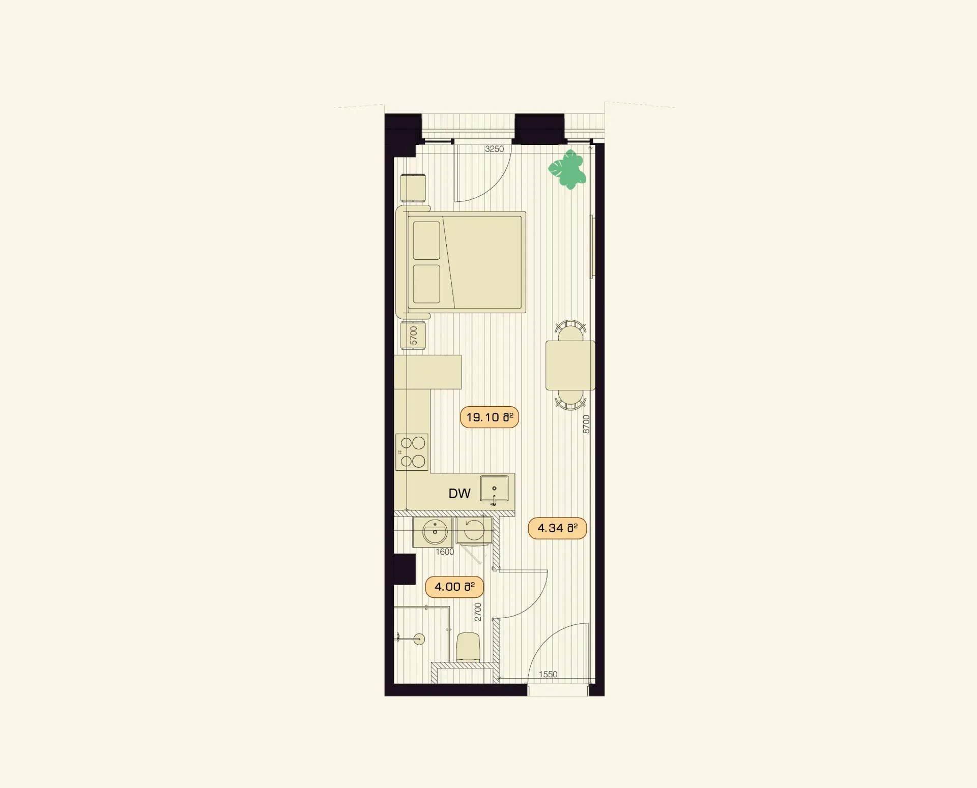 1 room apartment