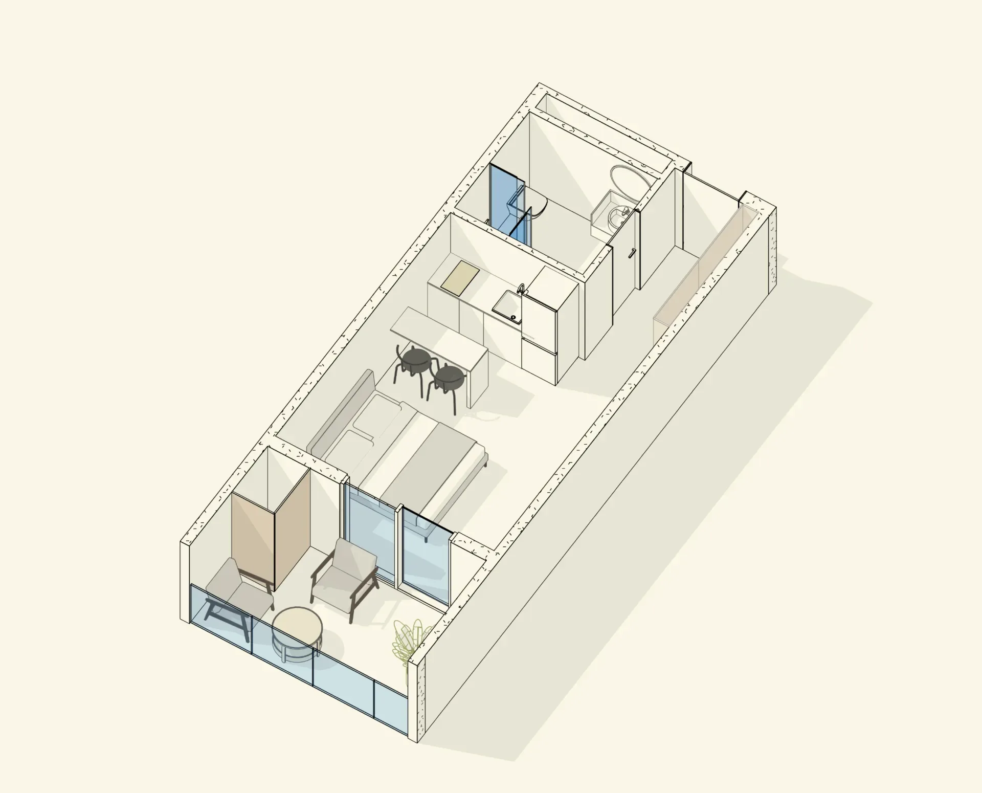 1 room apartment
