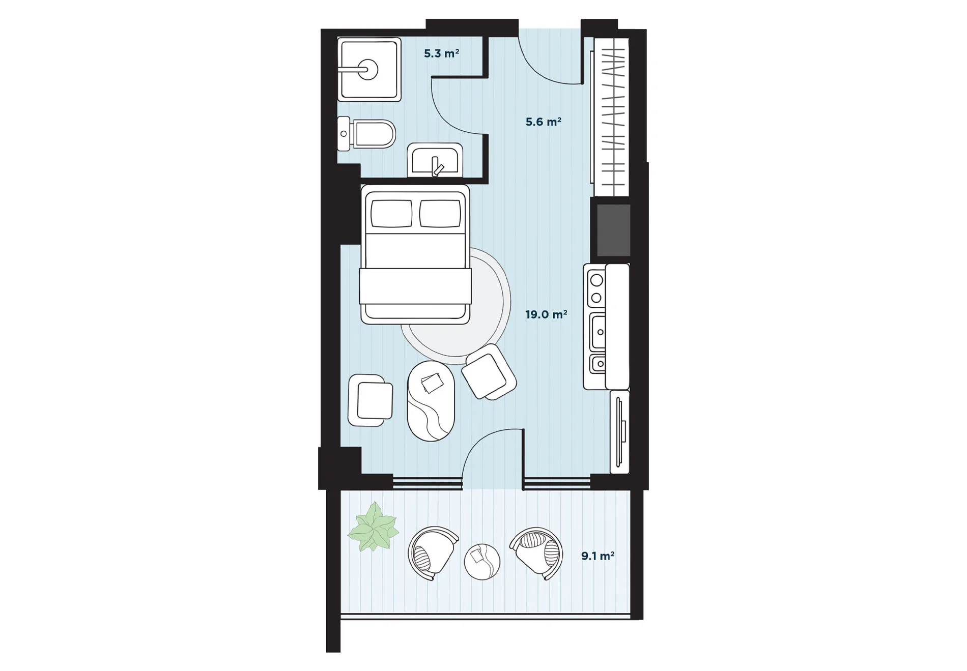 1 room apartment N158