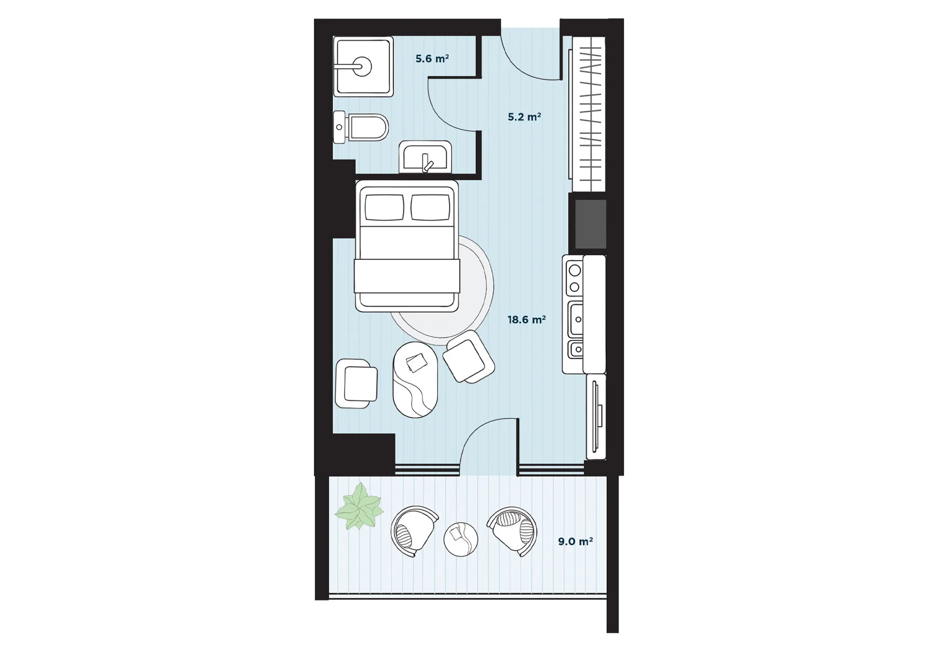 1 комнатная квартира N162
