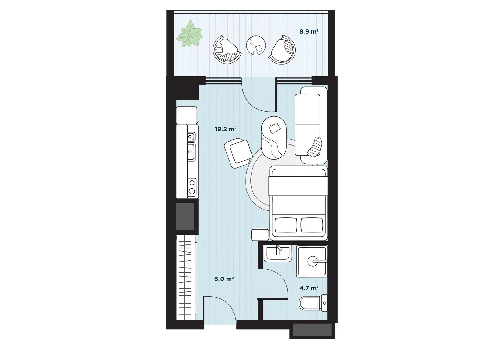 1 room apartment N276